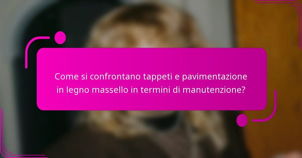 Come si confrontano tappeti e pavimentazione in legno massello in termini di manutenzione?