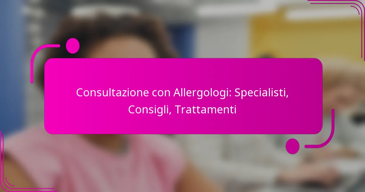 Consultazione con Allergologi: Specialisti, Consigli, Trattamenti