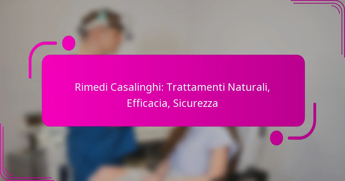 Rimedi Casalinghi: Trattamenti Naturali, Efficacia, Sicurezza