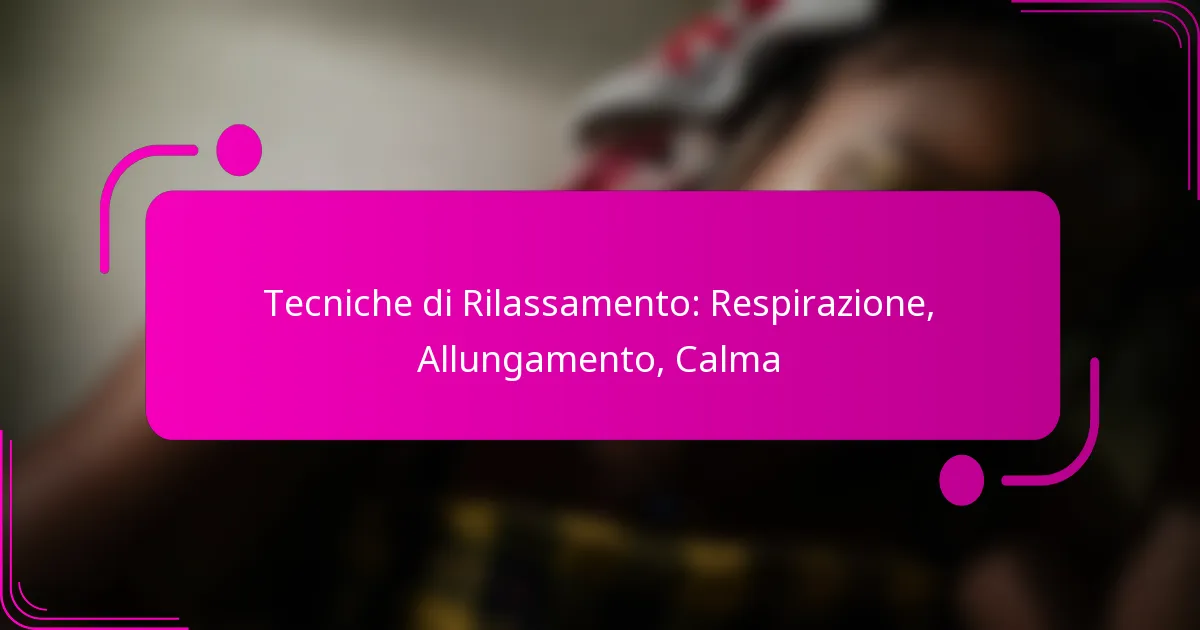 Tecniche di Rilassamento: Respirazione, Allungamento, Calma