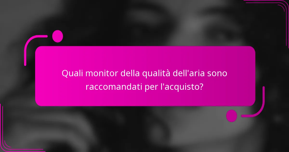 Quali monitor della qualità dell'aria sono raccomandati per l'acquisto?