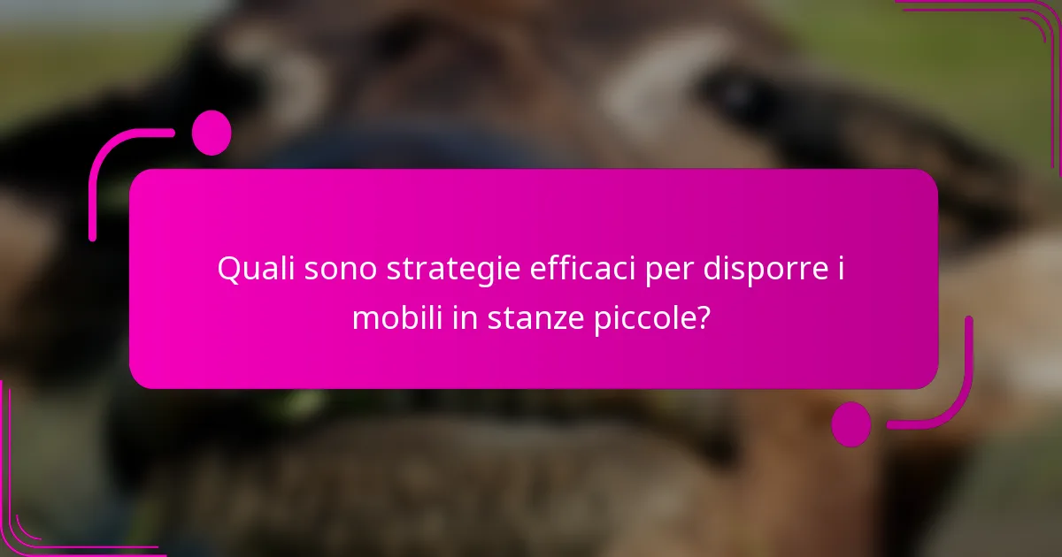 Quali sono strategie efficaci per disporre i mobili in stanze piccole?